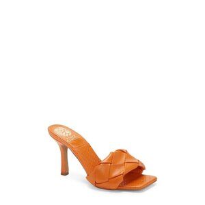 080. Vince Camuto Brelanie Sandal, Size 6.5 in Carribean Orange Leather